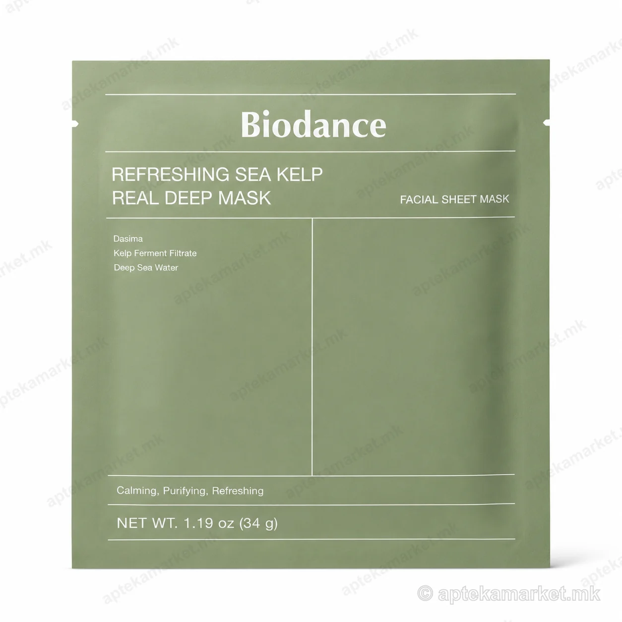 Biodance Refreshing Sea Kelp Real Deep Mask пакување