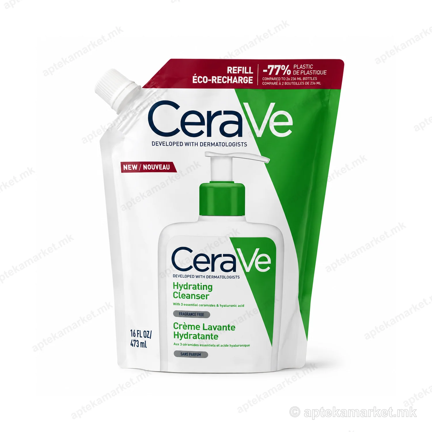 CeraVe CeraVe Hydrating Cleanser рефил 473 ml пакување