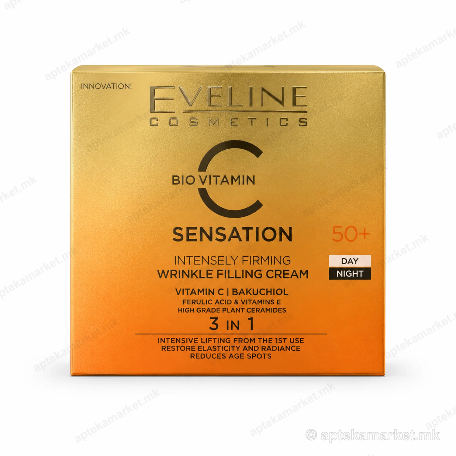 Eveline Bio Vitamin C Sensation Wrinkle Filling Cream 50+ пакување
