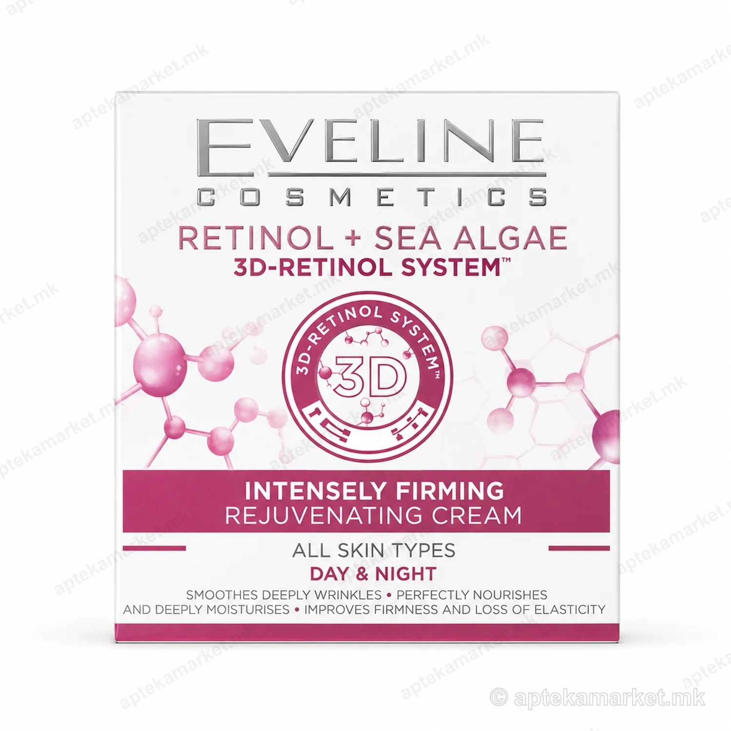 Eveline Retinol + Sea Algae 3D-Retinol System Rejuvenating Cream пакување