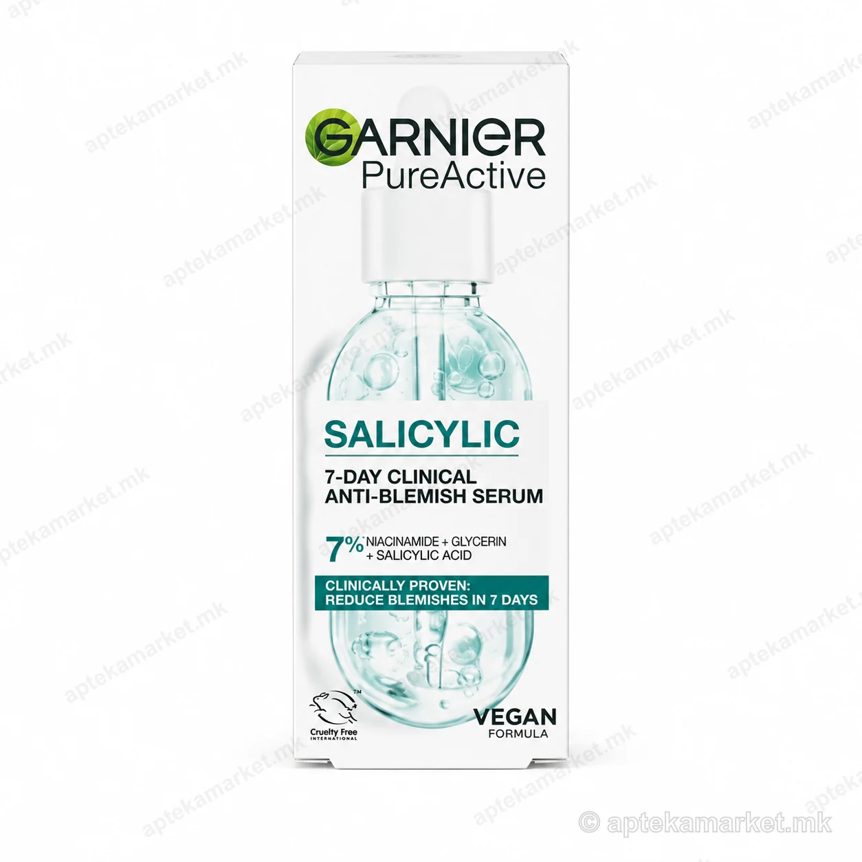 Garnier PureActive Salicylic 7-Day Anti-Blemish Serum серум за лице пакување